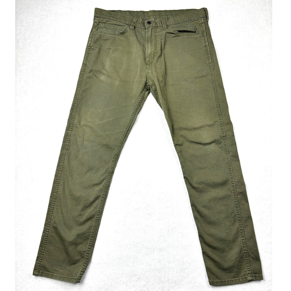 Levis 508 Regular Taper Pants Mens 34x32 Olive Green Twill 5 Pocket 88508-0004